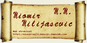 Miomir Milijašević vizit kartica
